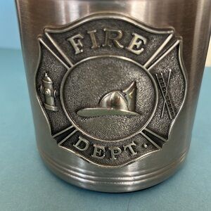 FIRE DEPARTMENT Silver Metal‎ Can Holder